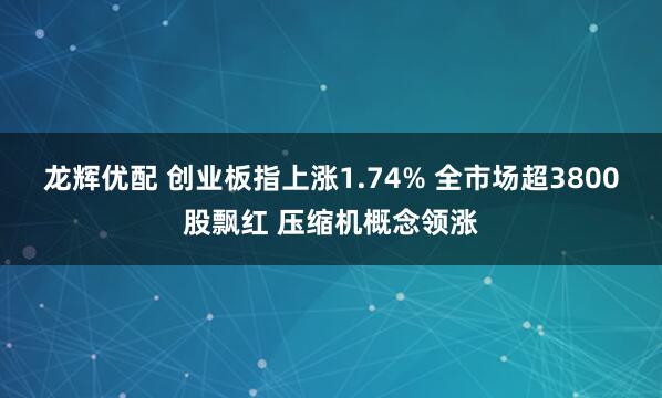 龙辉优配 创业板指上涨1.74% 全市场超3800股飘红 压缩机概念领涨